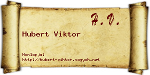 Hubert Viktor névjegykártya